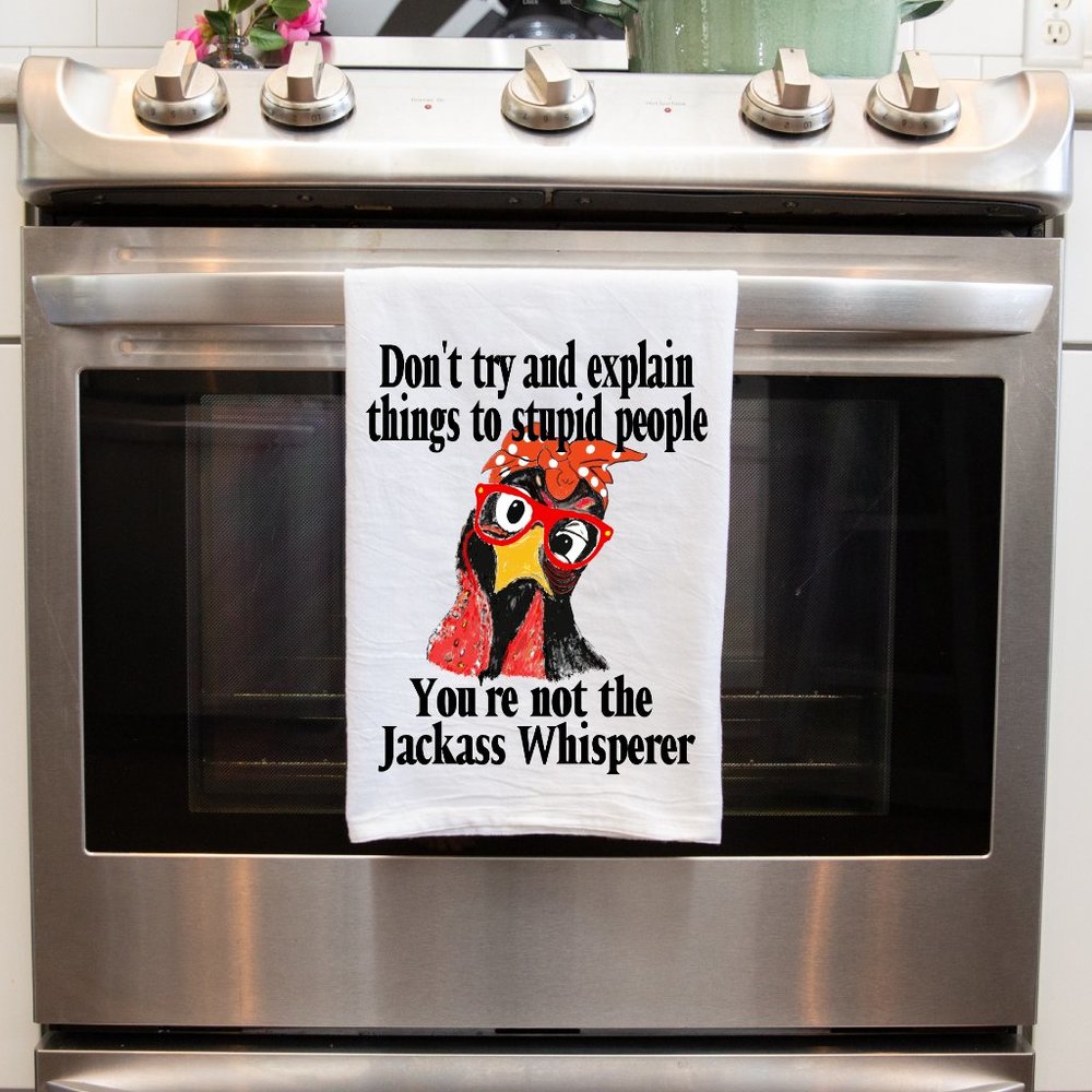 Farmhouse Kitchen Tea Towels Funny Chicken Decorative House Warming Gift Idea